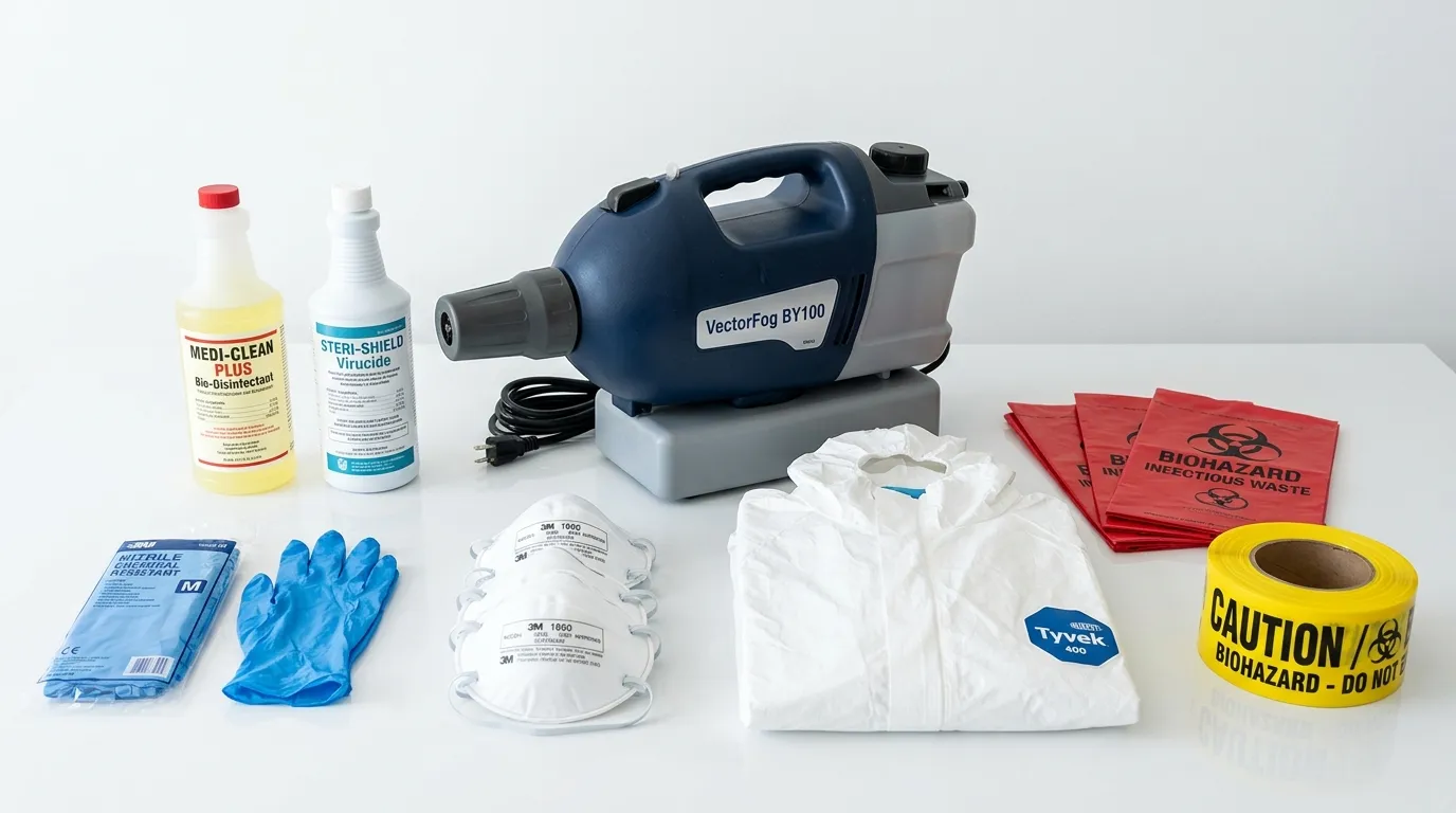 Professional biohazard remediation crew working in Lake Bluff